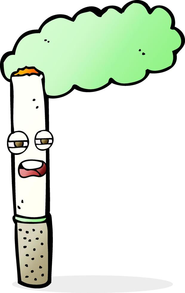 cigarrillo feliz de dibujos animados vector