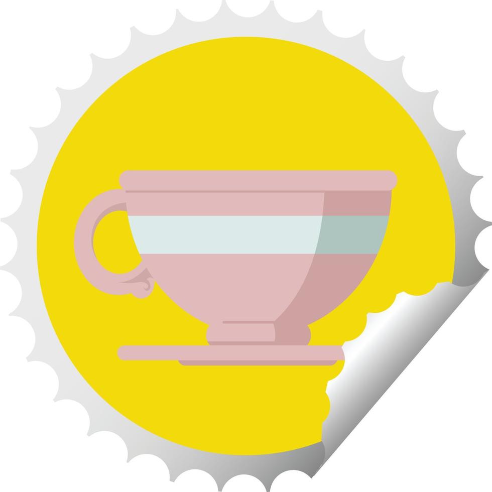 coffee cup graphic vector illustration round sticker stamp