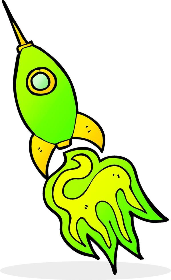 cartoon space rocket vector