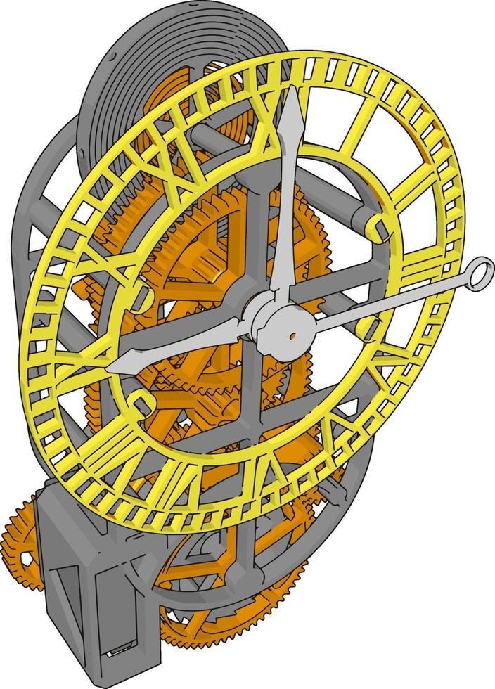 mecanismo de reloj, ilustración, vector sobre fondo blanco.