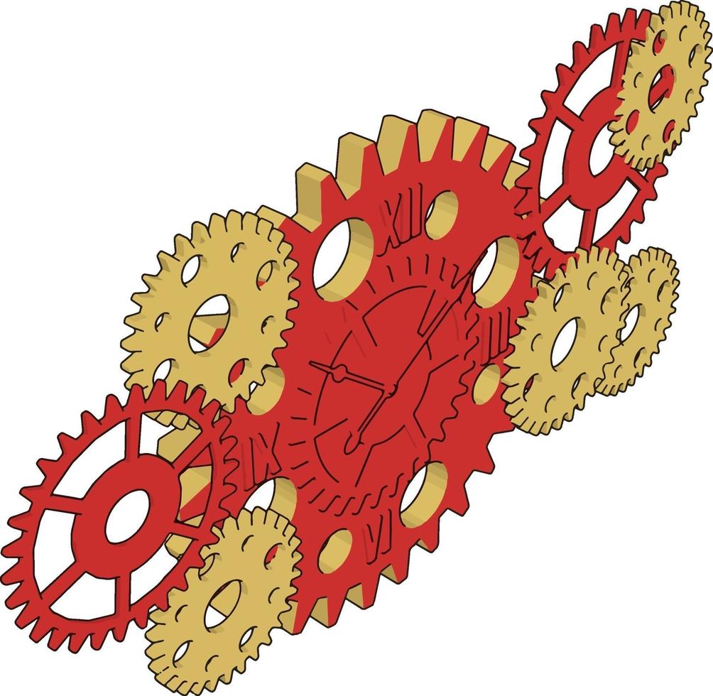 Color gears, illustration, vector on white background.