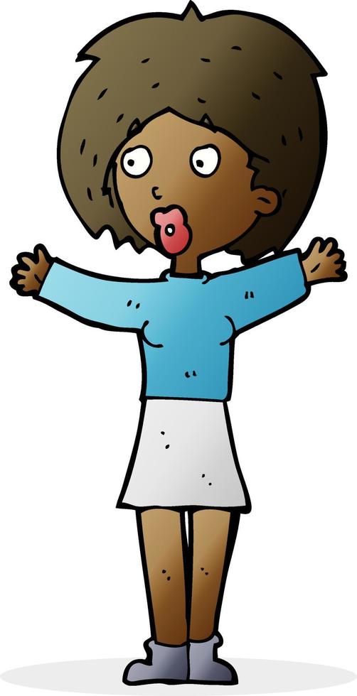cartoon worried woman vector