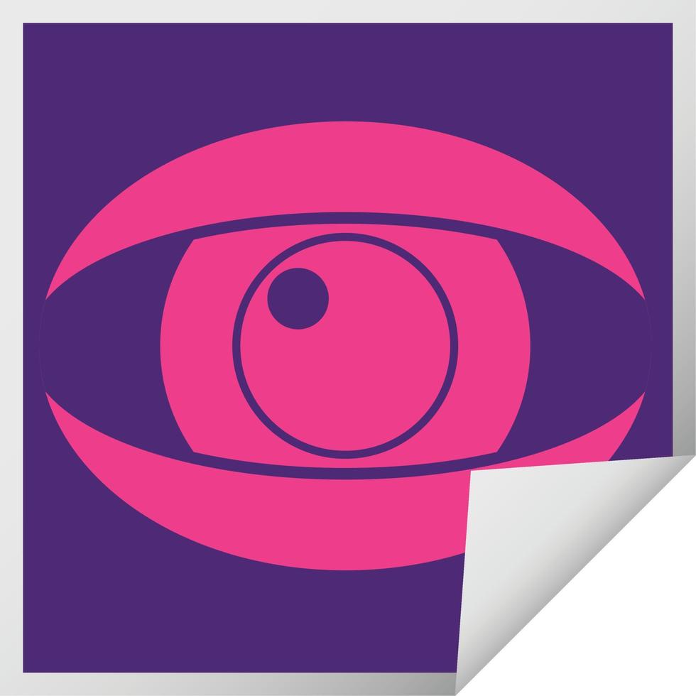 staring eye graphic vector square peeling sticker