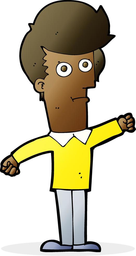 cartoon man punching vector
