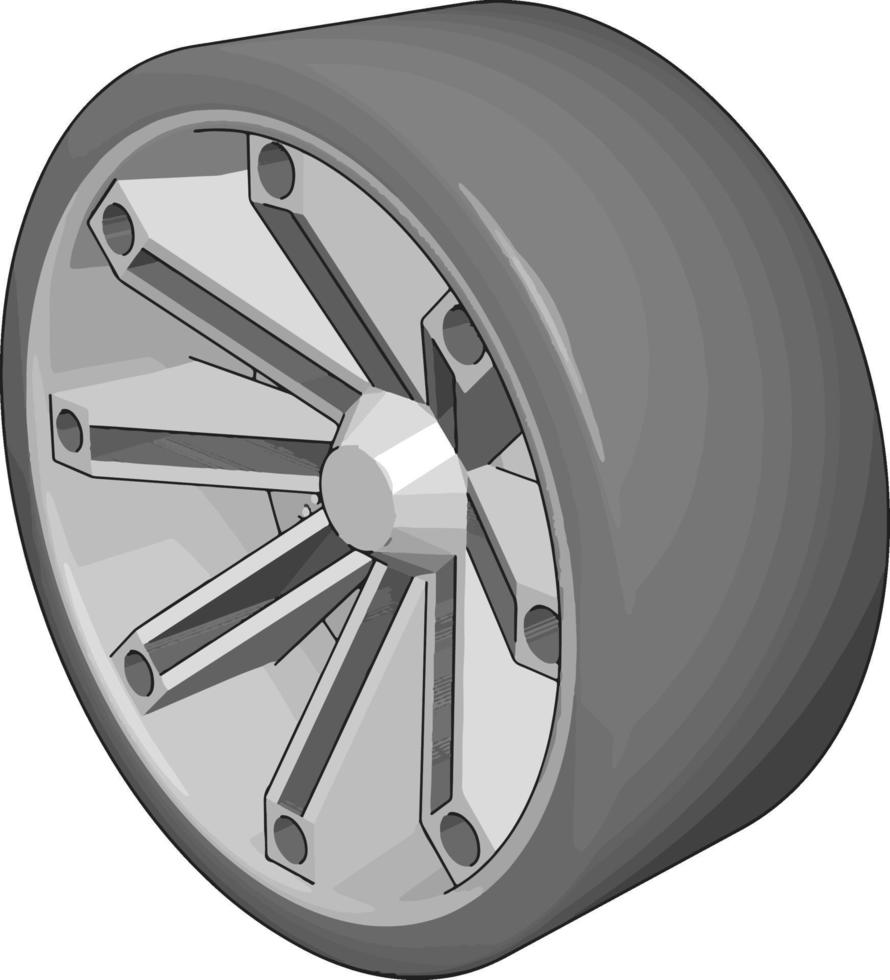 Car tire, illustration, vector on white background.