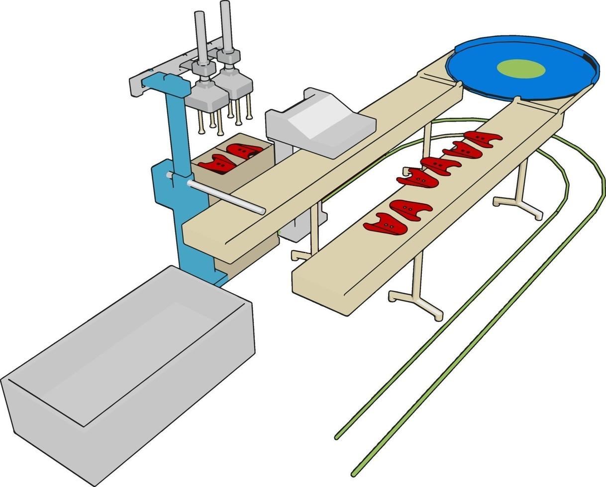 Factory machine, illustration, vector on white background., illustration, vector on white background.