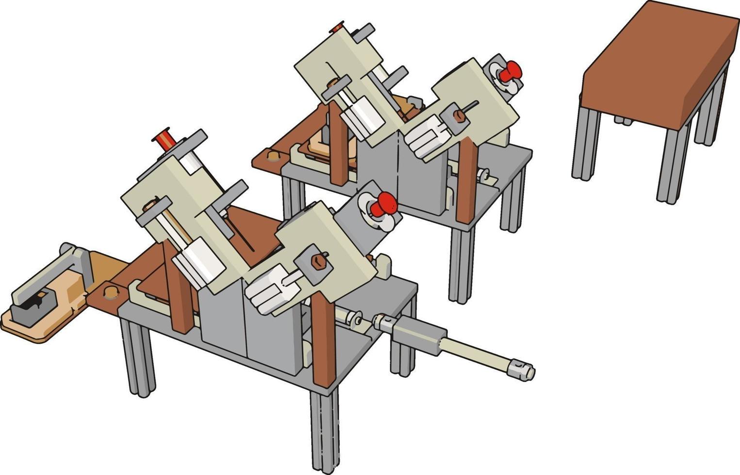 Table saws machine, illustration, vector on white background.