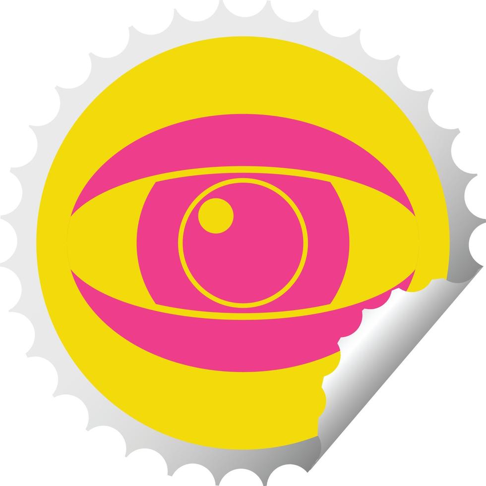 staring eye graphic vector circular peeling sticker