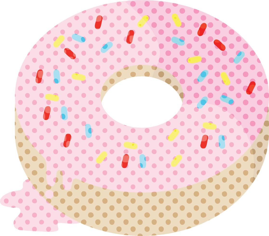 Flat colour illustration of a tasty iced donut vector