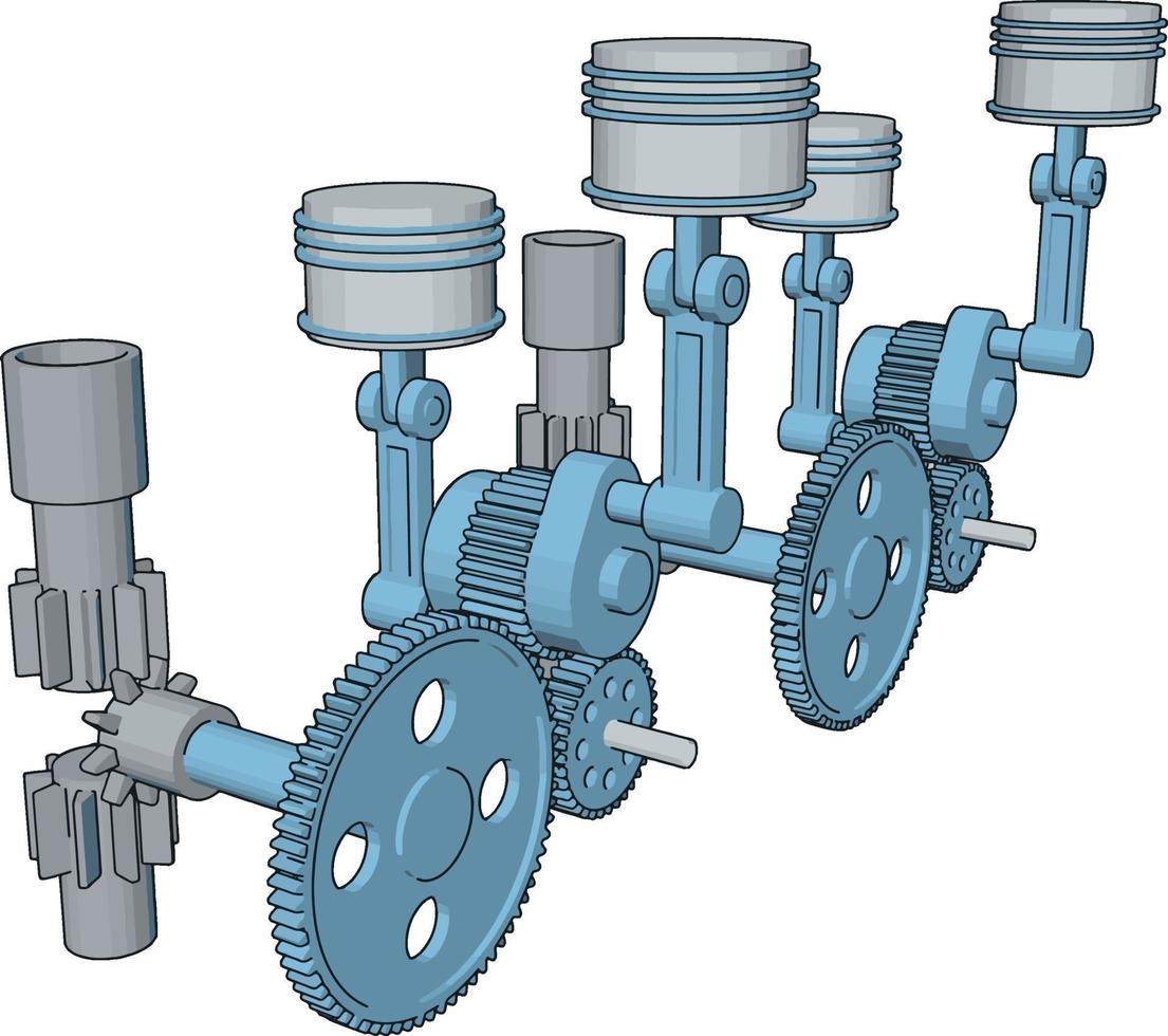 Blue machine tool, illustration, vector on white background.