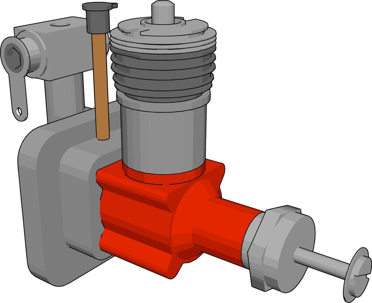 Red sewage sump pump, illustration, vector on white background.