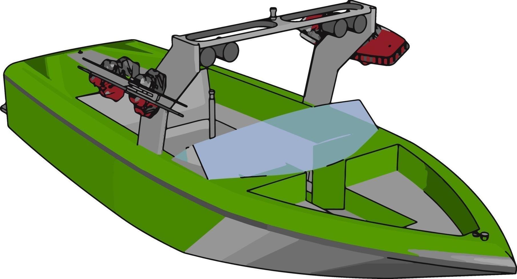 Model of speed boat, illustration, vector on white background.