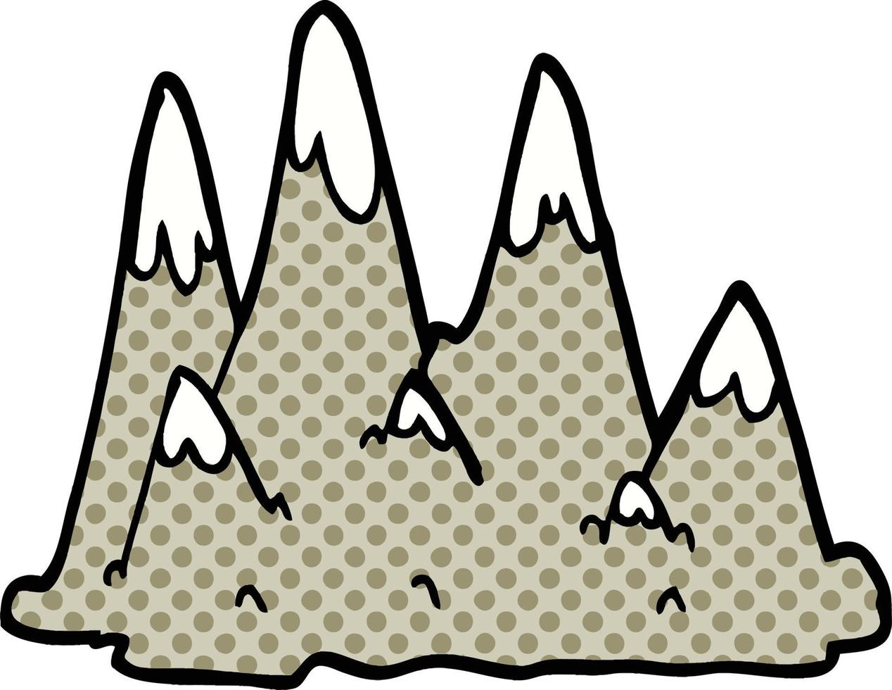 comic book style cartoon mountains vector