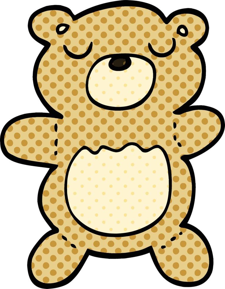 comic book style cartoon teddy bear vector