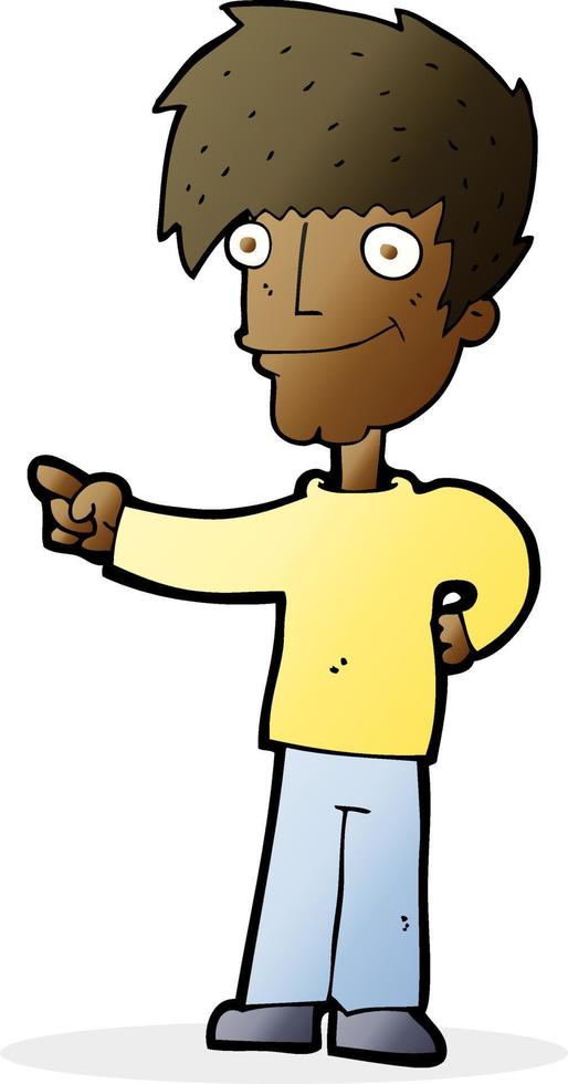cartoon man pointing vector