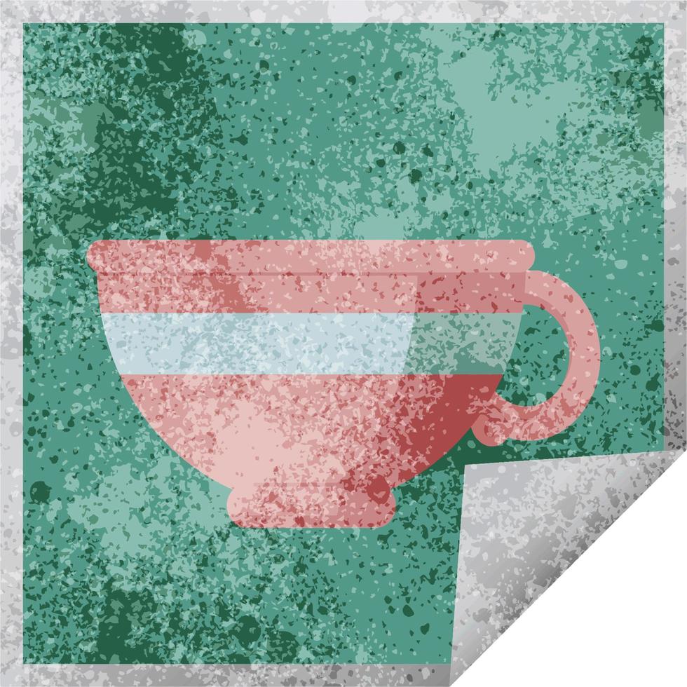 coffee cup graphic vector illustration square sticker