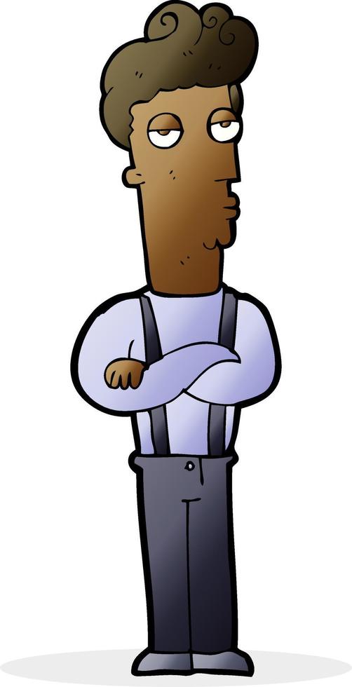 cartoon unimpressed man vector