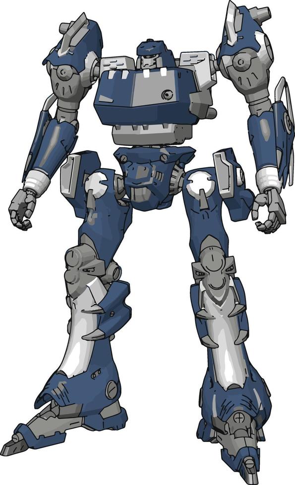 Blue model of robot, illustration, vector on white background. 12265408