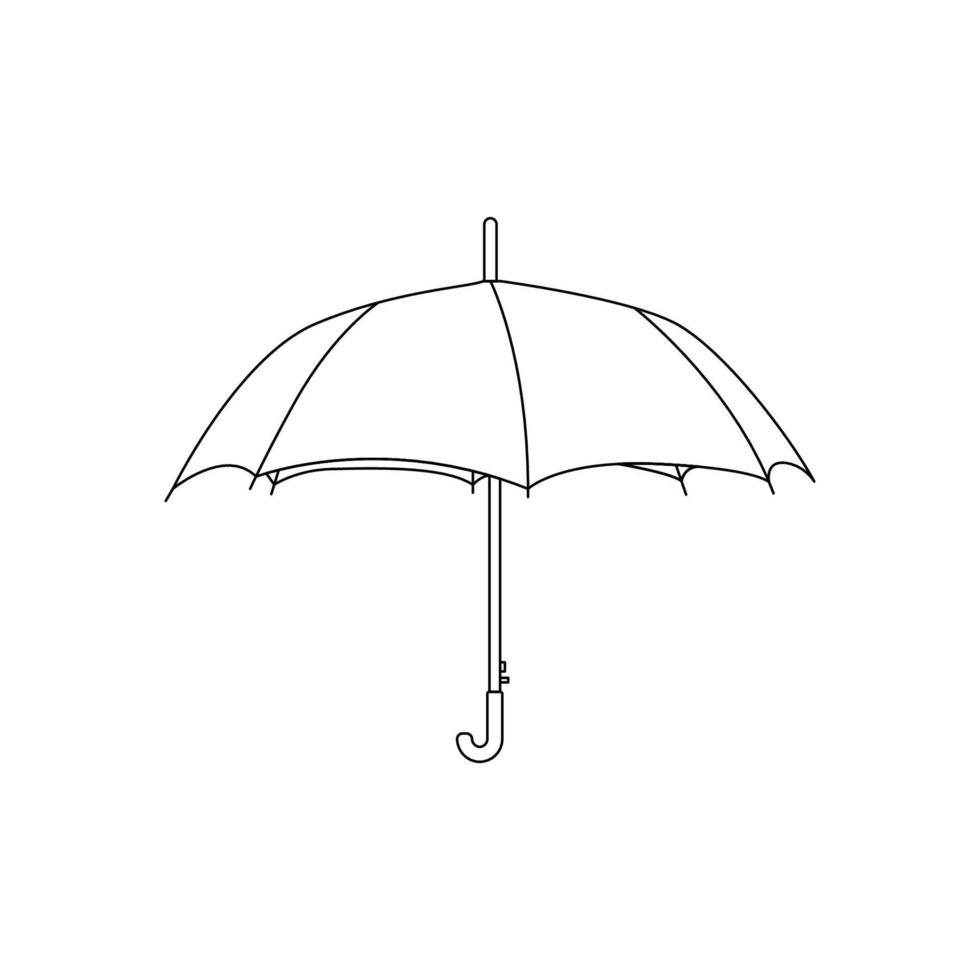 Umbrella Outline Icon Illustration on White Background vector