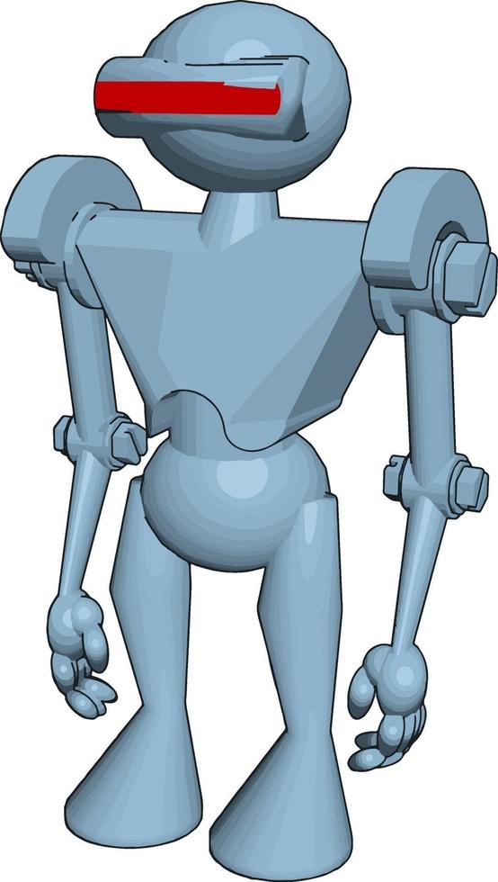 Blue robot, illustration, vector on white background.