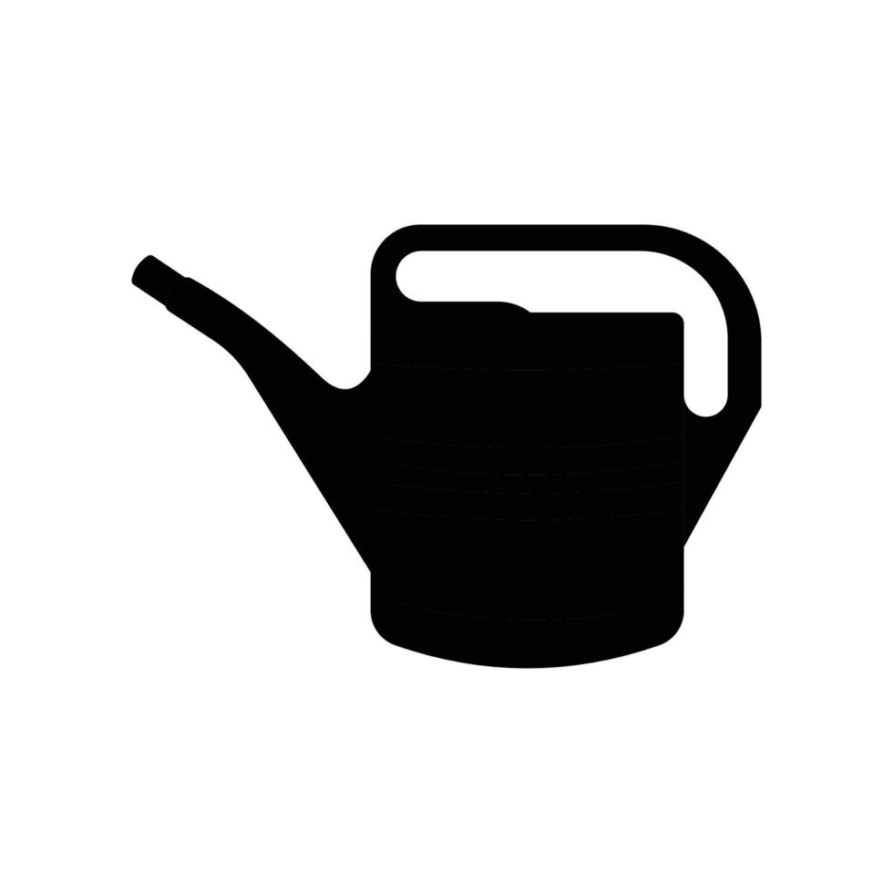 Watering Can Silhouette. Black and White Icon Design Elements on Isolated White Background vector