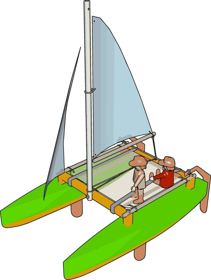 Boat toy, illustration, vector on white background.