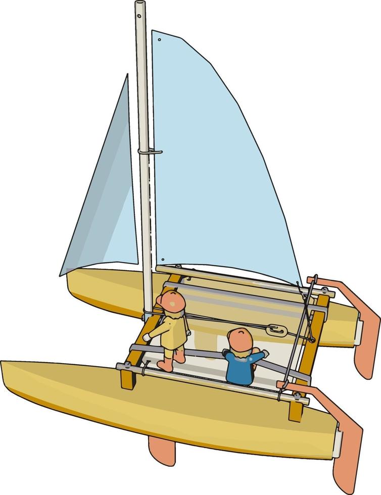 Boat toy, illustration, vector on white background.