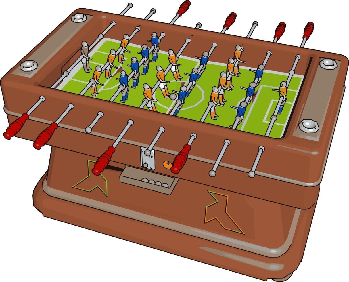 Table football toy, illustration, vector on white background.