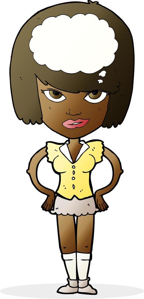 cartoon woman thinking vector