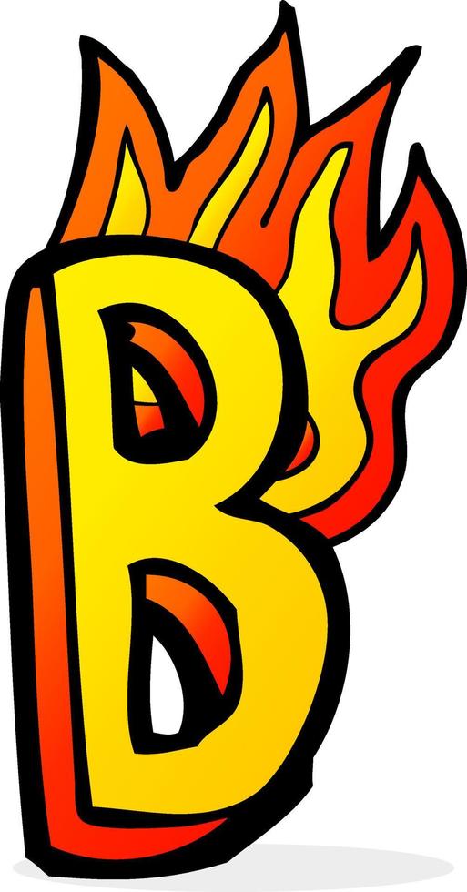 cartoon flaming letter vector