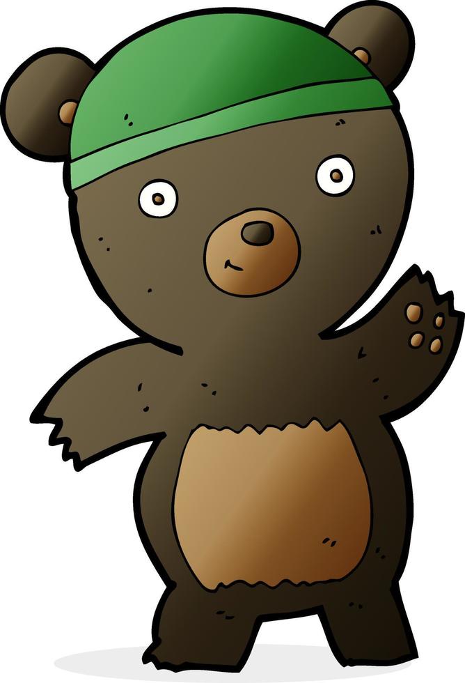 cute cartoon black bear vector