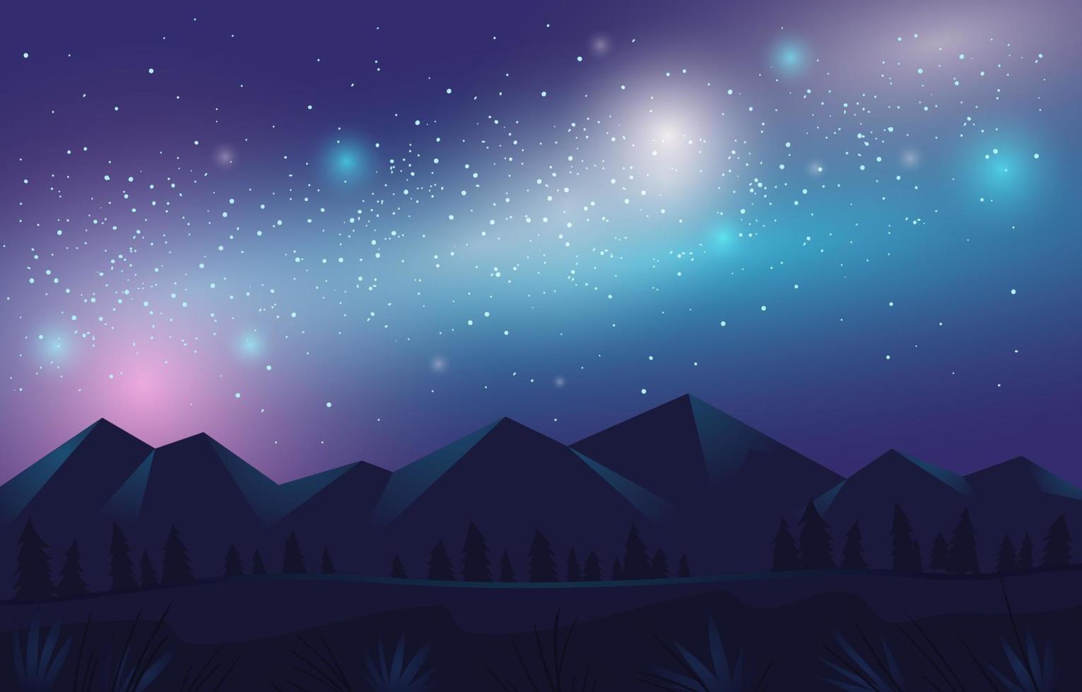 hermosa vía láctea en el fondo del cielo nocturno vector