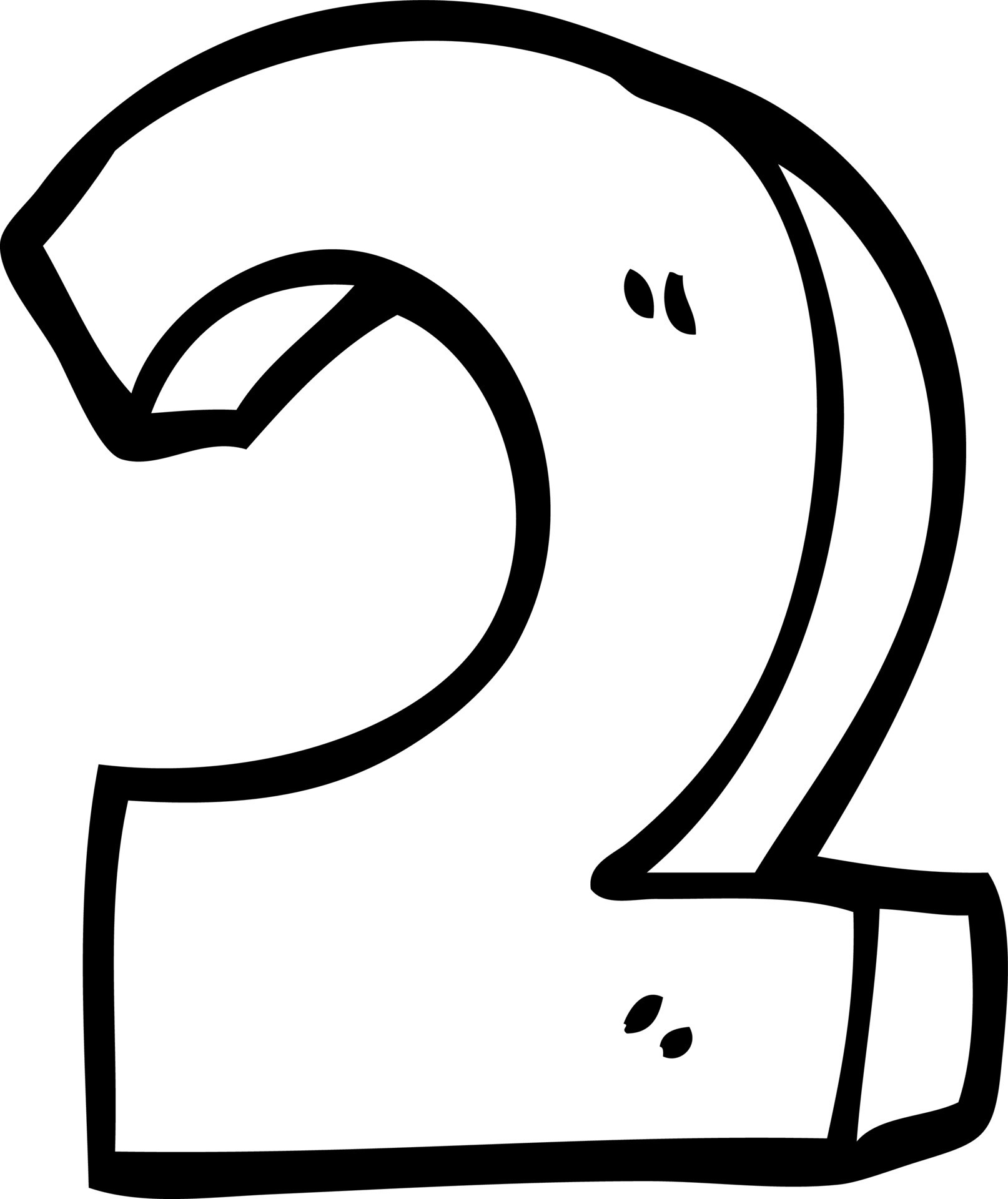 black and white cartoon number two 12265754 Vector Art at Vecteezy