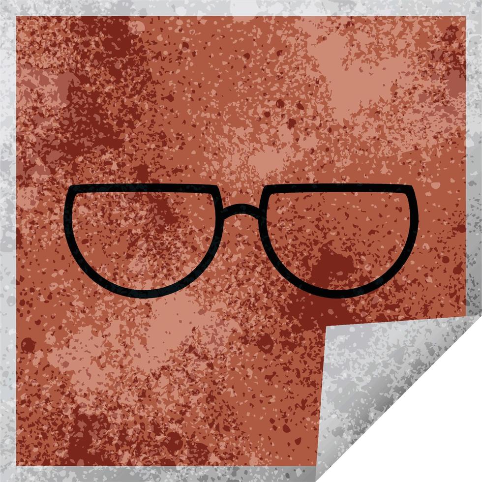 spectacles graphic vector illustration square sticker