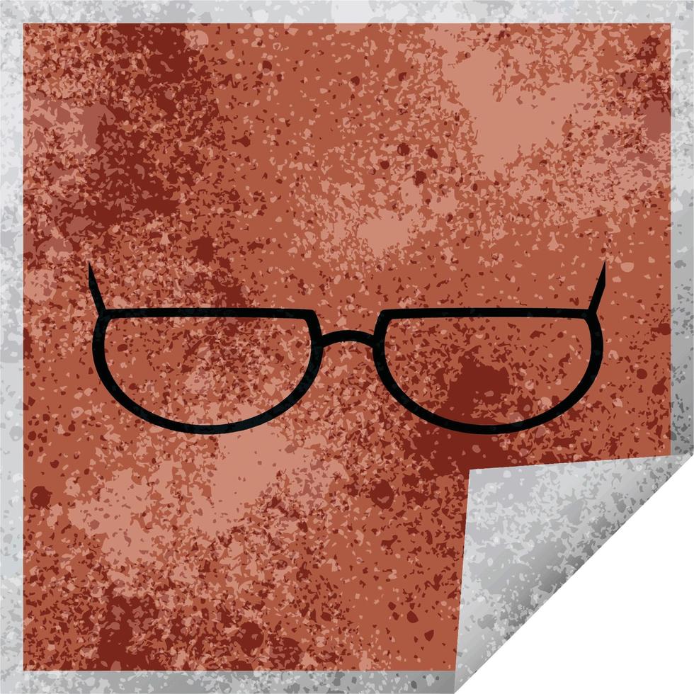 spectacles graphic vector illustration square sticker