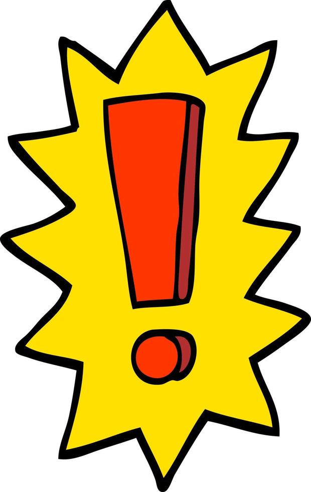 hand drawn doodle style cartoon exclamation mark vector