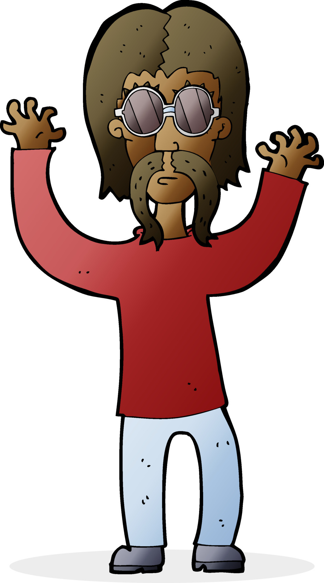cartoon hippie man waving arms 12265768 Vector Art at Vecteezy