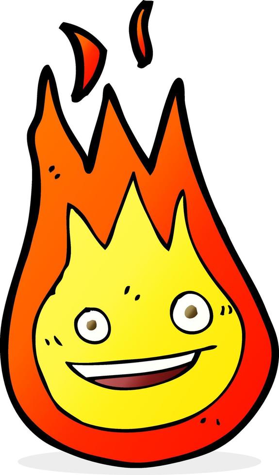 cartoon friendly fireball vector