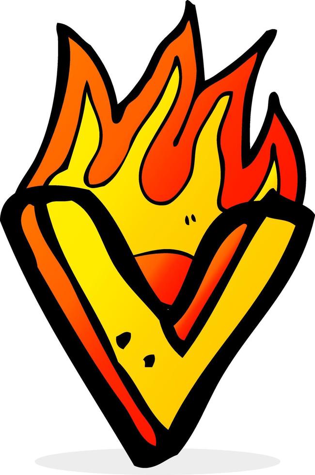 cartoon flaming letter vector