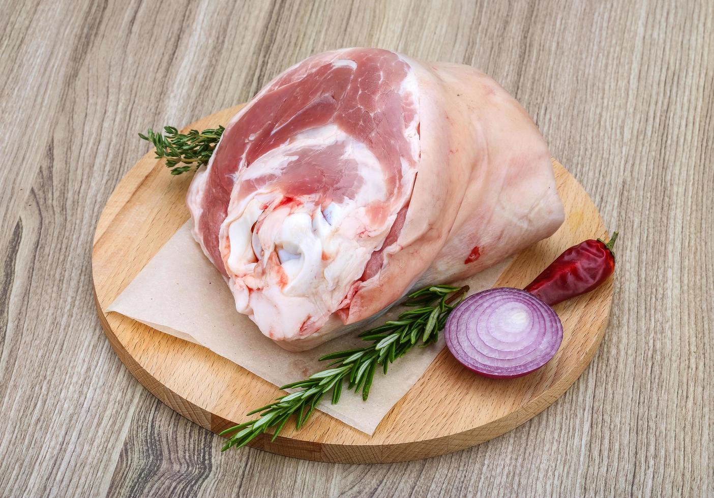 Raw pork knuckle photo