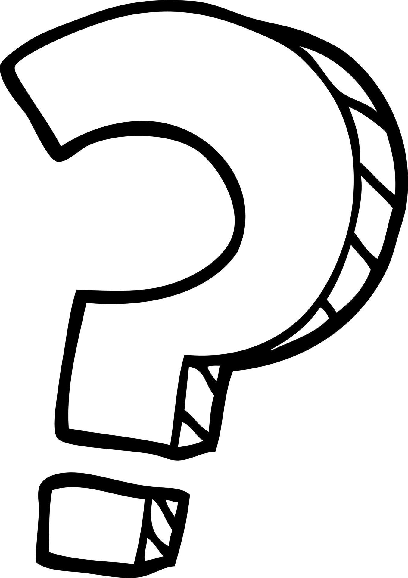 black and white cartoon question mark 12265967 Vector Art at Vecteezy