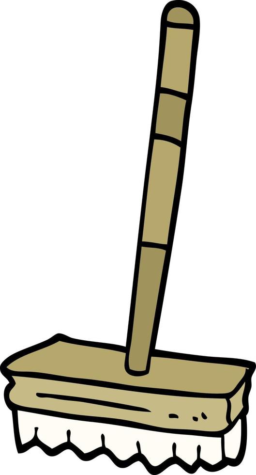 hand drawn doodle style cartoon sweeping brush vector
