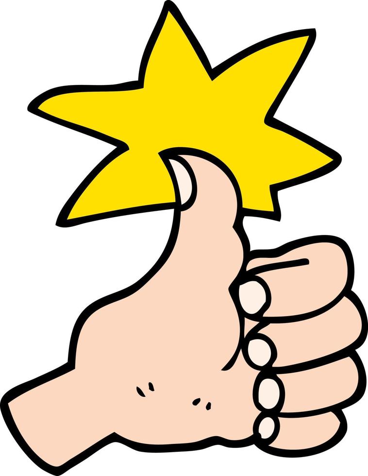 hand drawn doodle style cartoon thumbs up symbol vector