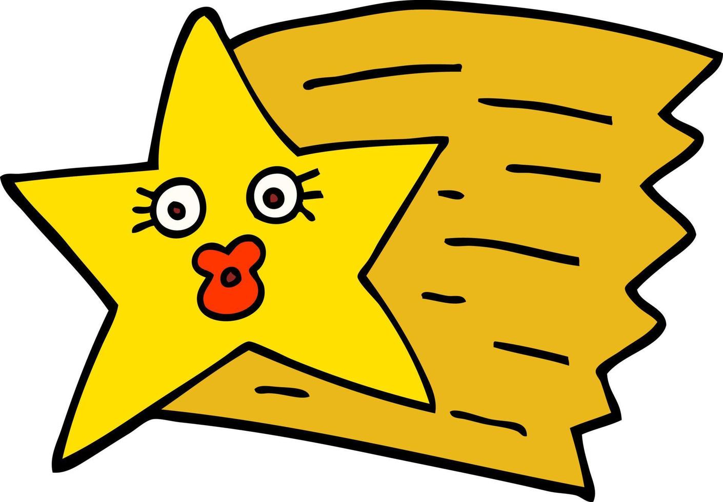 hand drawn doodle style cartoon shooting star vector