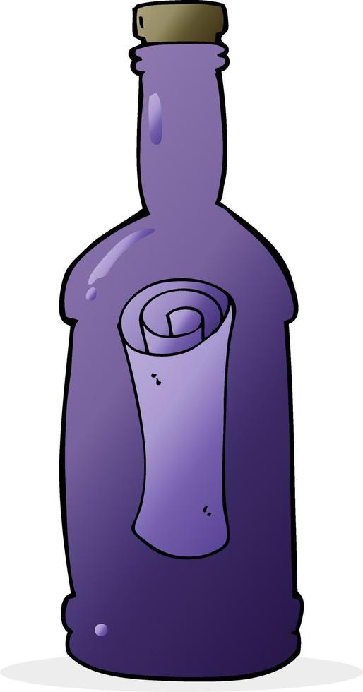 cartoon letter in a bottle vector