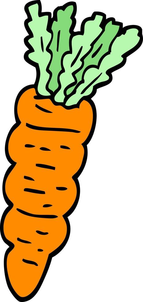 hand drawn doodle style cartoon carrot vector