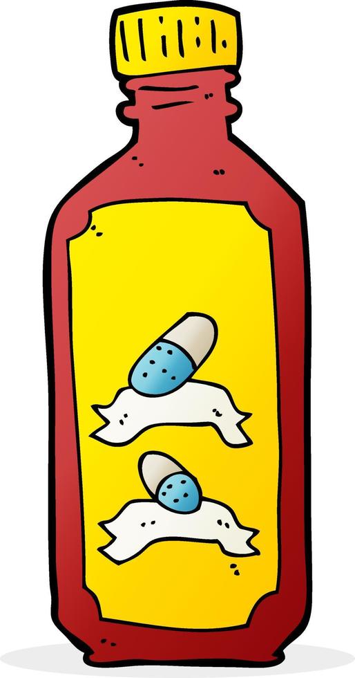 cartoon old bottle of pills vector