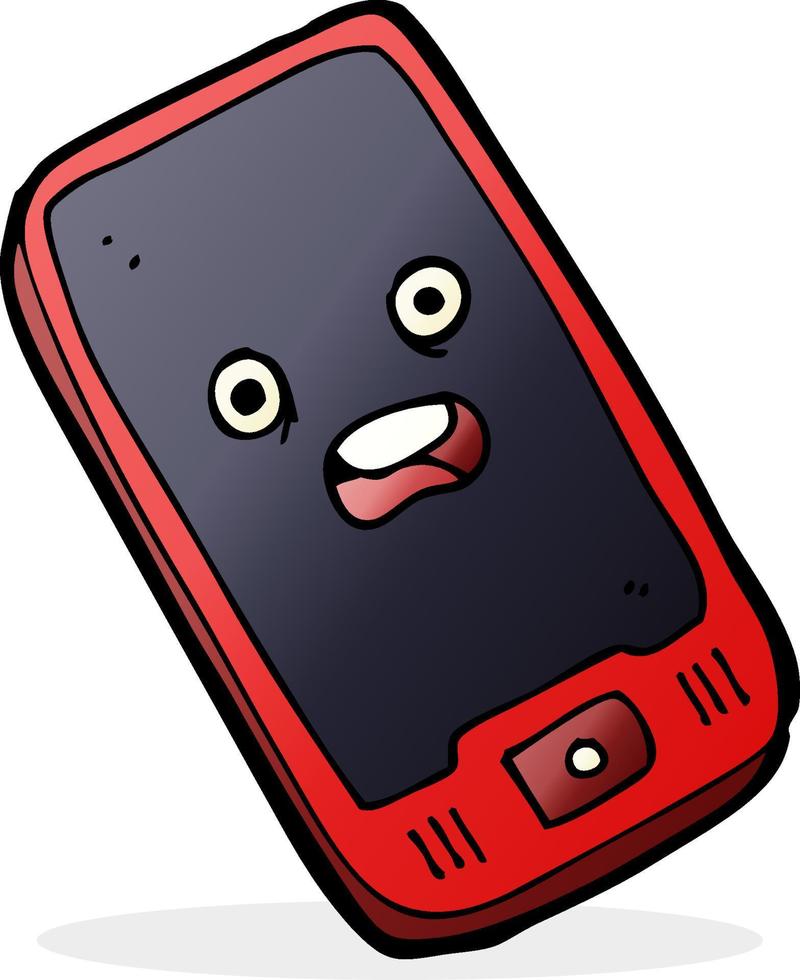 cartoon mobile phone vector