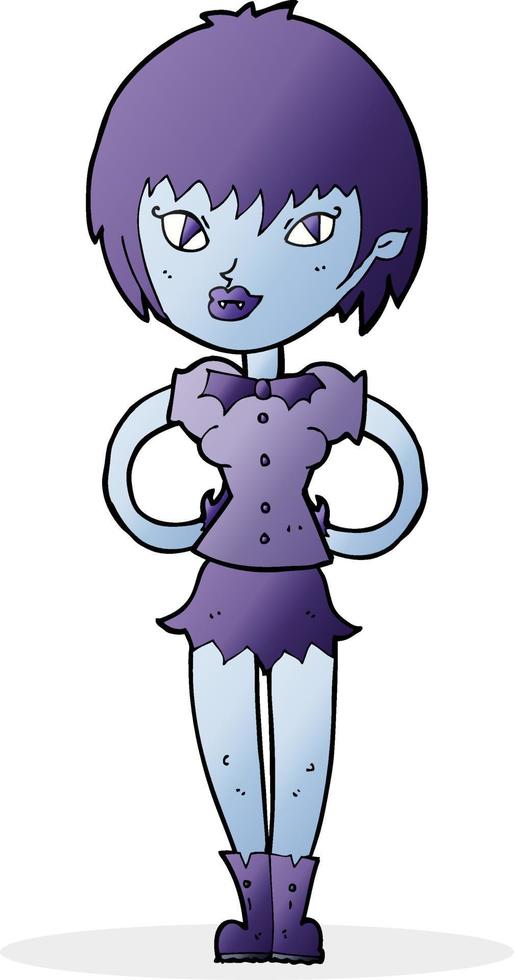 chica vampiro bonita de dibujos animados vector