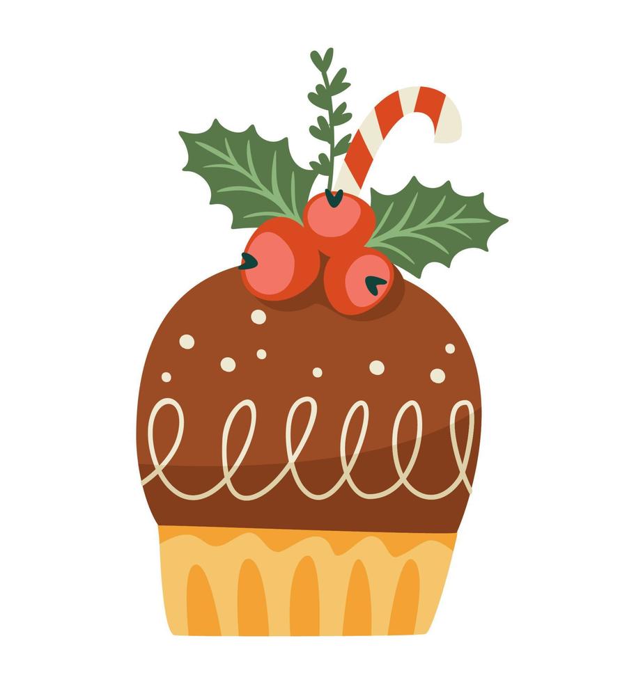 Christmas and Happy New Year sweet. Isolated illustration. Vector design element.